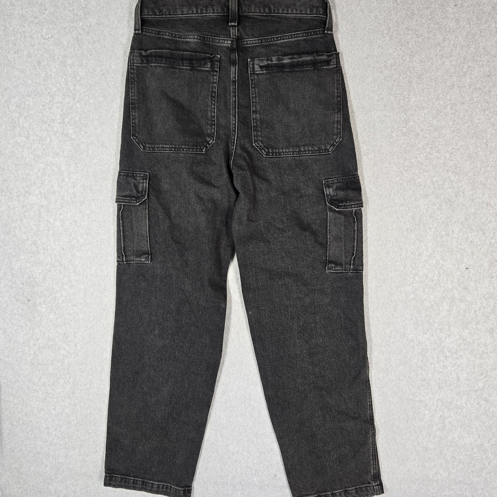 Hollister Men Jeans 28X32 Black Gray Denim Cargo Baggy Straight 29" Inseam
